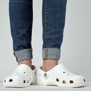 CROCS White Slip-On Clogs